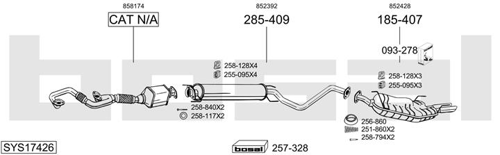 Bosal SYS17426 Schalldaempfer, komplett SYS17426: Kaufen Sie zu einem guten Preis in Polen bei 2407.PL!