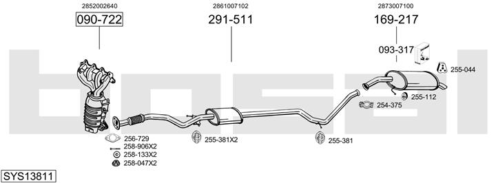 Bosal SYS13811 Exhaust system SYS13811: Buy near me in Poland at 2407.PL - Good price!