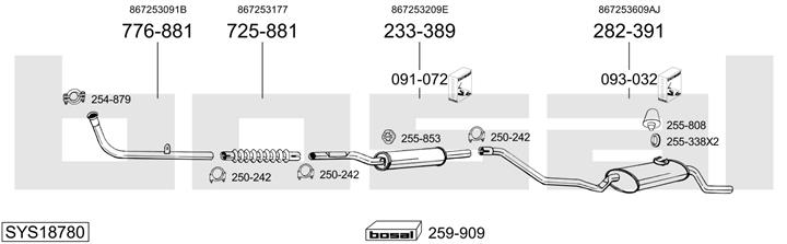 Bosal SYS18780 Schalldaempfer, komplett SYS18780: Kaufen Sie zu einem guten Preis in Polen bei 2407.PL!