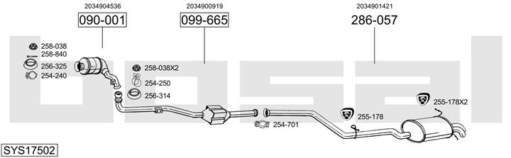 Bosal SYS17502 Muffler assy SYS17502: Buy near me in Poland at 2407.PL - Good price!