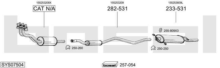 Bosal SYS07504 Система випуску відпрацьованих газів SYS07504: Приваблива ціна - Купити у Польщі на 2407.PL!