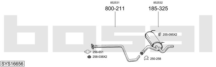 Bosal SYS16656 Muffler assy SYS16656: Buy near me in Poland at 2407.PL - Good price!