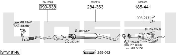 Bosal SYS18148 Schalldaempfer, komplett SYS18148: Kaufen Sie zu einem guten Preis in Polen bei 2407.PL!
