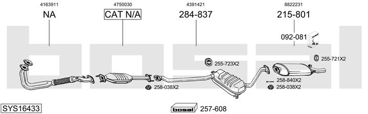 Bosal SYS16433 Глушитель SYS16433: Отличная цена - Купить в Польше на 2407.PL!