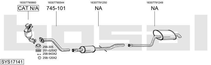 Bosal SYS17141 Schalldaempfer, komplett SYS17141: Kaufen Sie zu einem guten Preis in Polen bei 2407.PL!