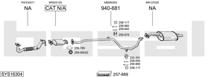 Bosal SYS16304 Schalldaempfer, komplett SYS16304: Kaufen Sie zu einem guten Preis in Polen bei 2407.PL!