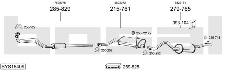 Bosal SYS16409 Глушитель SYS16409: Отличная цена - Купить в Польше на 2407.PL!