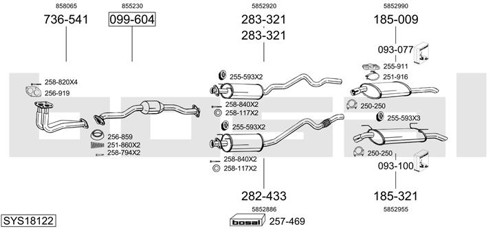 Bosal SYS18122 Muffler assy SYS18122: Buy near me in Poland at 2407.PL - Good price!