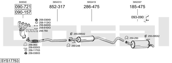 Bosal SYS17763 Schalldaempfer, komplett SYS17763: Kaufen Sie zu einem guten Preis in Polen bei 2407.PL!