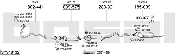 Bosal SYS18132 Schalldaempfer, komplett SYS18132: Kaufen Sie zu einem guten Preis in Polen bei 2407.PL!