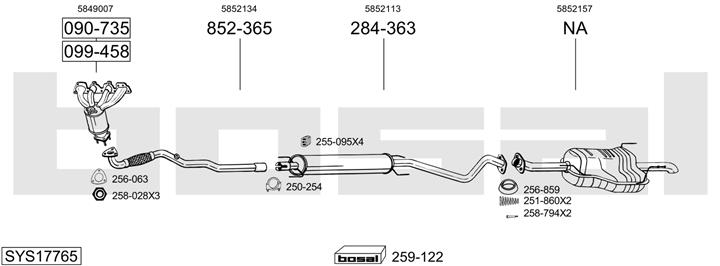 Bosal SYS17765 Muffler assy SYS17765: Buy near me in Poland at 2407.PL - Good price!