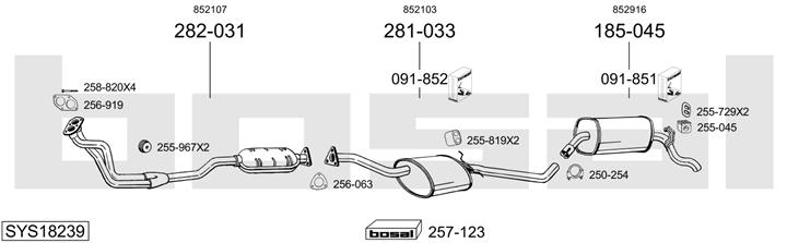Bosal SYS18239 Muffler assy SYS18239: Buy near me in Poland at 2407.PL - Good price!