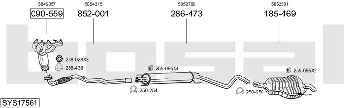 Bosal SYS17561 Muffler assy SYS17561: Buy near me in Poland at 2407.PL - Good price!