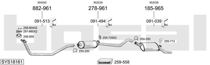 Bosal SYS18161 Muffler assy SYS18161: Buy near me in Poland at 2407.PL - Good price!