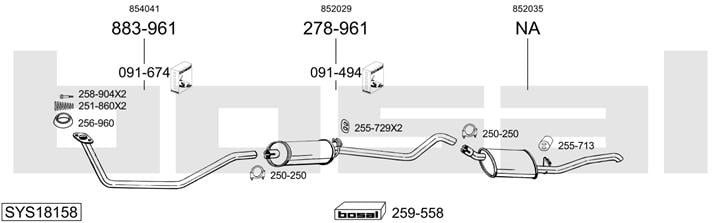 Bosal SYS18158 Muffler assy SYS18158: Buy near me in Poland at 2407.PL - Good price!