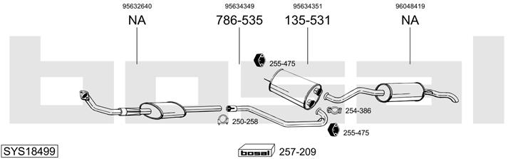 Bosal SYS18499 Schalldaempfer, komplett SYS18499: Kaufen Sie zu einem guten Preis in Polen bei 2407.PL!