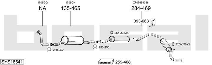 Bosal SYS18541 Schalldaempfer, komplett SYS18541: Kaufen Sie zu einem guten Preis in Polen bei 2407.PL!