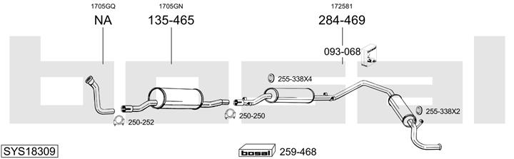 Bosal SYS18309 Schalldaempfer, komplett SYS18309: Kaufen Sie zu einem guten Preis in Polen bei 2407.PL!