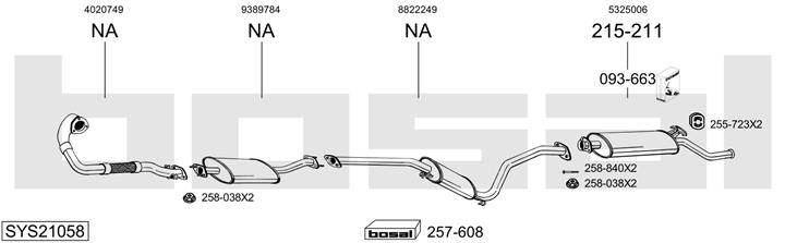 Bosal SYS21058 Muffler assy SYS21058: Buy near me in Poland at 2407.PL - Good price!