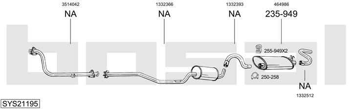 Bosal SYS21195 Muffler assy SYS21195: Buy near me in Poland at 2407.PL - Good price!