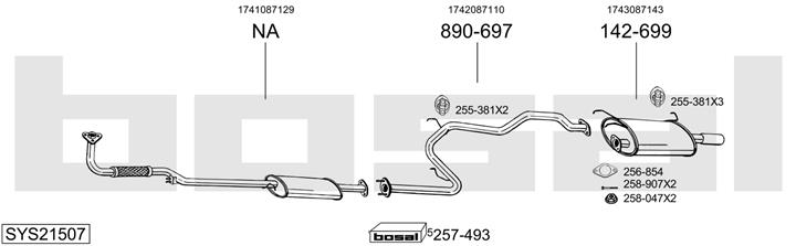 Bosal SYS21507 Muffler assy SYS21507: Buy near me in Poland at 2407.PL - Good price!