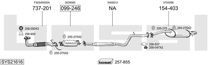 Bosal SYS21616 Muffler assy SYS21616: Buy near me in Poland at 2407.PL - Good price!