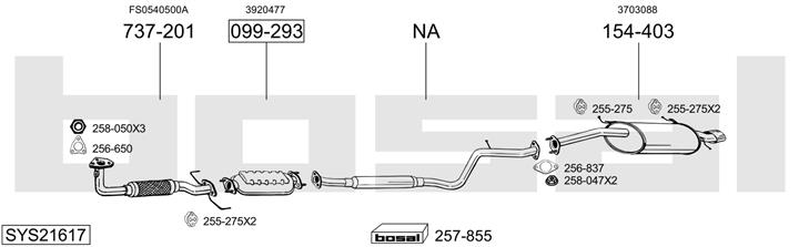 Bosal SYS21617 Muffler assy SYS21617: Buy near me in Poland at 2407.PL - Good price!