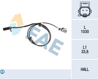FAE 78187 Sensor ABS 78187: Buy near me in Poland at 2407.PL - Good price!