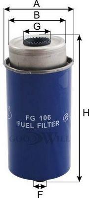 Goodwill FG 106 Фільтр палива FG106: Приваблива ціна - Купити у Польщі на 2407.PL!