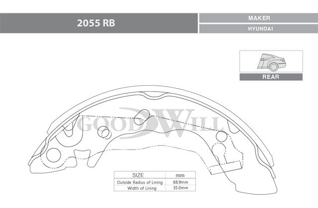 Goodwill 2055 RB Brake shoe set 2055RB: Buy near me in Poland at 2407.PL - Good price!