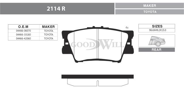 Goodwill 2114 R Brake Pad Set, disc brake 2114R: Buy near me in Poland at 2407.PL - Good price!
