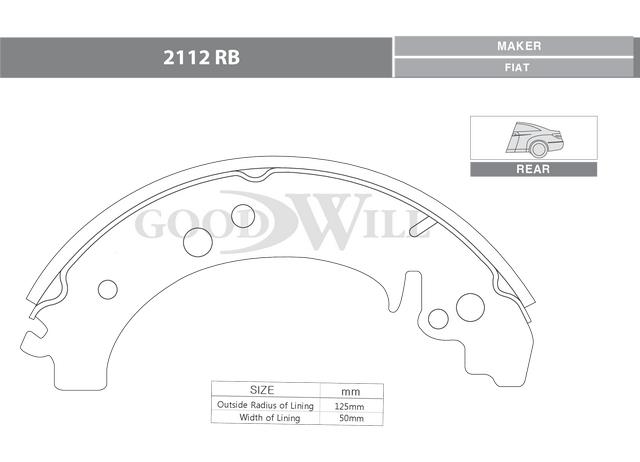 Goodwill 2112 RB Brake shoe set 2112RB: Buy near me in Poland at 2407.PL - Good price!
