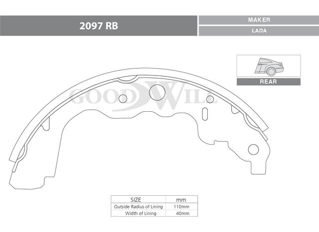 Goodwill 2097 RB Brake shoe set 2097RB: Buy near me at 2407.PL in Poland at an Affordable price!