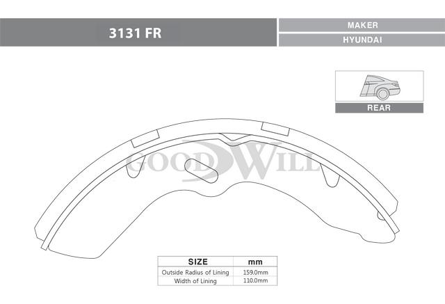 Goodwill 3131FR Brake shoe set 3131FR: Buy near me at 2407.PL in Poland at an Affordable price!