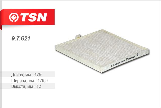 TSN 9.7.621 Filter, interior air 97621: Buy near me in Poland at 2407.PL - Good price!