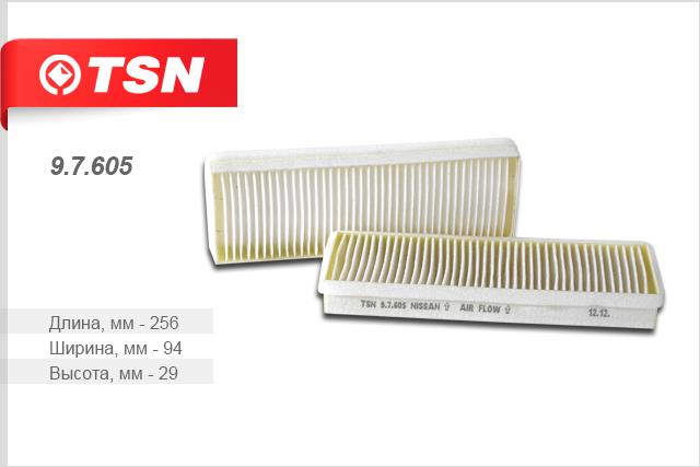TSN 9.7.605 Filtr kabinowy 97605: Dobra cena w Polsce na 2407.PL - Kup Teraz!