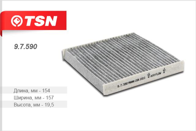 TSN 9.7.590 Filter, interior air 97590: Buy near me in Poland at 2407.PL - Good price!