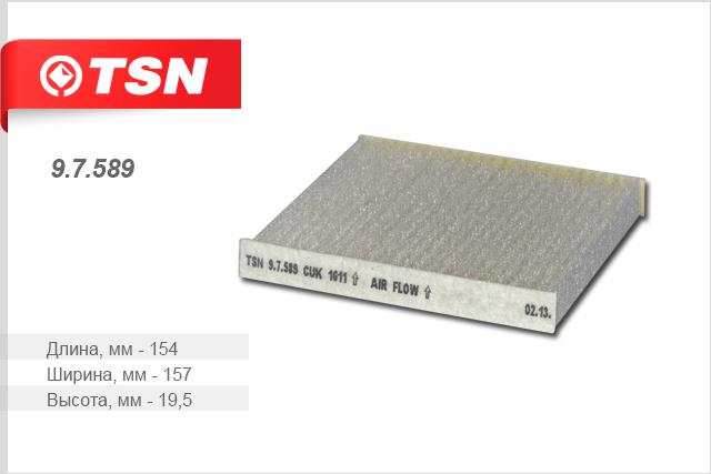 TSN 9.7.589 Filter, interior air 97589: Buy near me in Poland at 2407.PL - Good price!