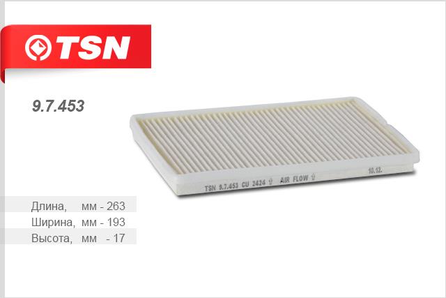 TSN 9.7.453 Filter, interior air 97453: Buy near me in Poland at 2407.PL - Good price!