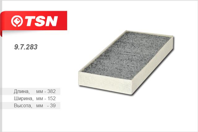 TSN 9.7.283 Activated Carbon Cabin Filter 97283: Buy near me in Poland at 2407.PL - Good price!