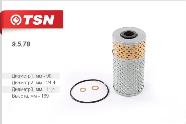TSN 9.5.78 Масляный фильтр 9578: Отличная цена - Купить в Польше на 2407.PL!