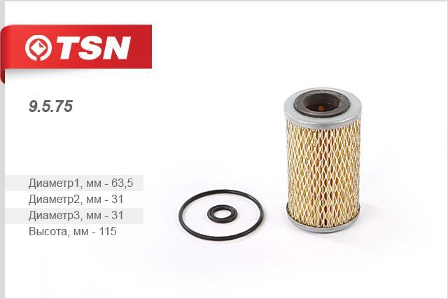 TSN 9.5.75 Масляный фильтр 9575: Отличная цена - Купить в Польше на 2407.PL!