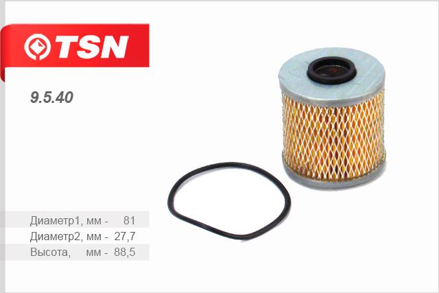 TSN 9.5.40 Oil Filter 9540: Buy near me in Poland at 2407.PL - Good price!