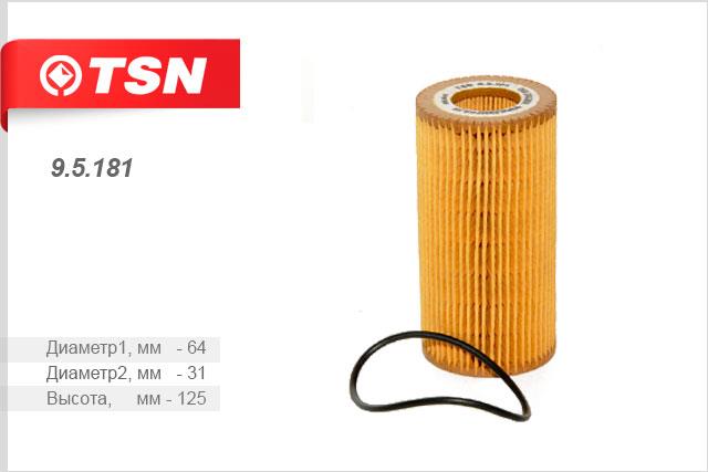 TSN 9.5.181 Масляный фильтр 95181: Отличная цена - Купить в Польше на 2407.PL!