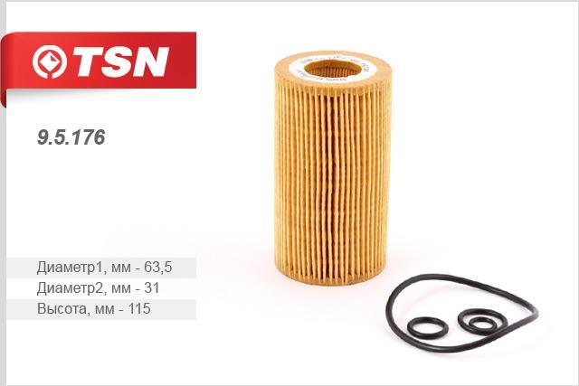 TSN 9.5.176 Масляный фильтр 95176: Отличная цена - Купить в Польше на 2407.PL!