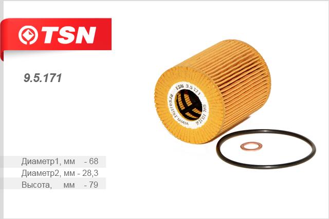 TSN 9.5.171 Масляный фильтр 95171: Отличная цена - Купить в Польше на 2407.PL!