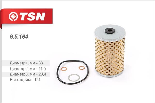 TSN 9.5.164 Масляный фильтр 95164: Отличная цена - Купить в Польше на 2407.PL!