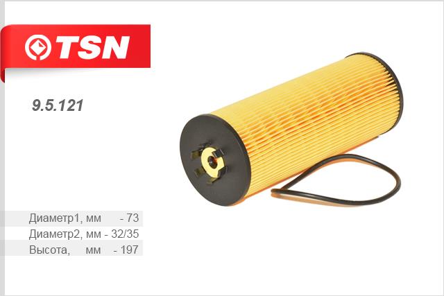 TSN 9.5.121 Oil Filter 95121: Buy near me at 2407.PL in Poland at an Affordable price!