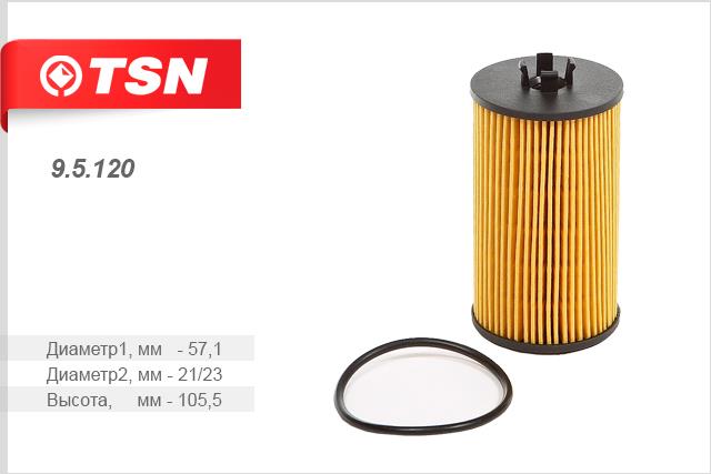 TSN 9.5.120 Масляный фильтр 95120: Отличная цена - Купить в Польше на 2407.PL!