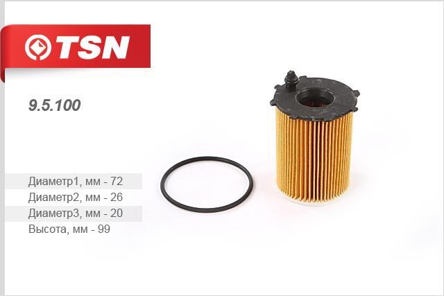 TSN 9.5.100 Масляный фильтр 95100: Отличная цена - Купить в Польше на 2407.PL!